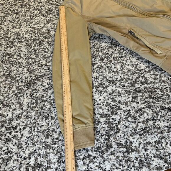 Diesel Vintage Bomber Jacket Lightweight Khaki Tan Pig Leather Trim Men’s Medium - Picture 8 of 15